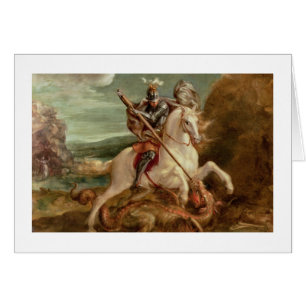 St. George slaying the dragon, (oil on panel)