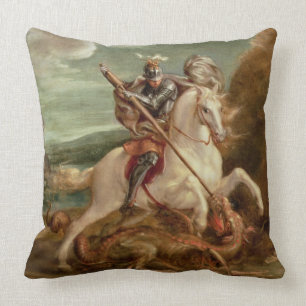 St. George slaying the dragon, (oil on panel) Cushion