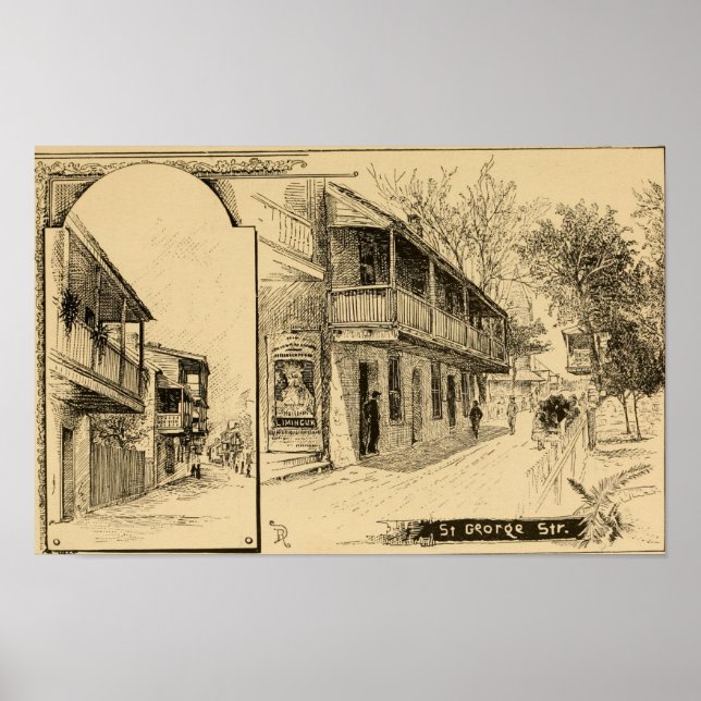St. George Street, St. Augustine, Florida Poster (Front)