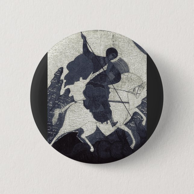 St George the Victorious Eastern Orthodox Icon Art 6 Cm Round Badge (Front)