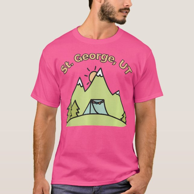 St George Ut Mountains Hiking Climbing Camping Out T-Shirt (Front)