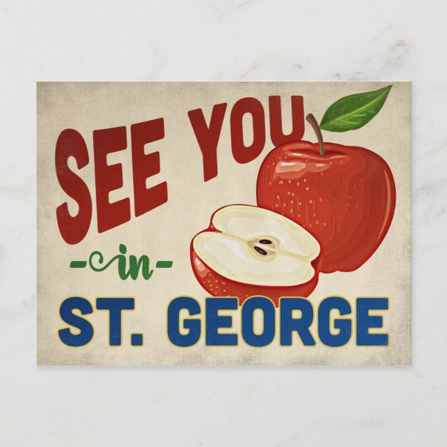 St. George Utah Apple - Vintage Travel Postcard (Front)