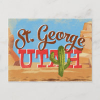 St George Utah Cartoon Desert Vintage Travel