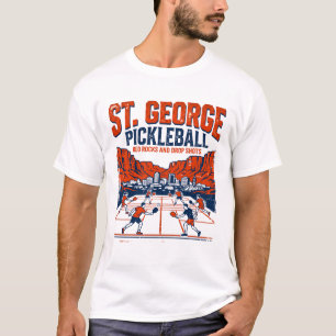 St. George Utah Pickleball Player Sunset Scene T-Shirt