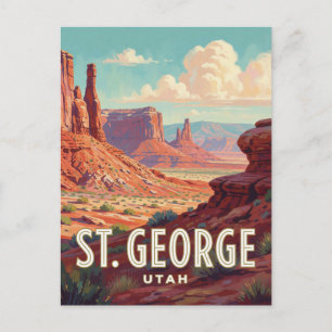St. George Utah Red Rock Travel Postcard
