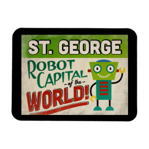 St. George Utah Robot - Funny Vintage Magnet