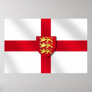 St. George's cross flag England 3 lions 2012Poster Poster