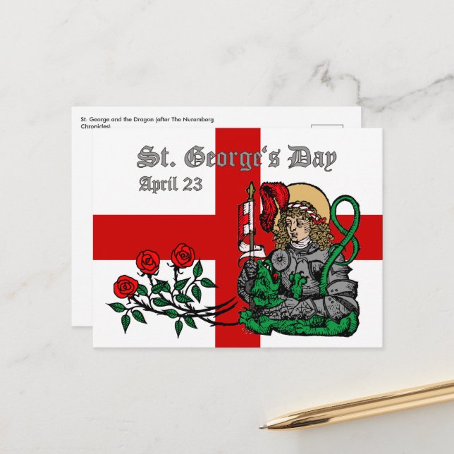 St. George's Day Postcard (Nuremberg Version) (Front/Back In Situ)