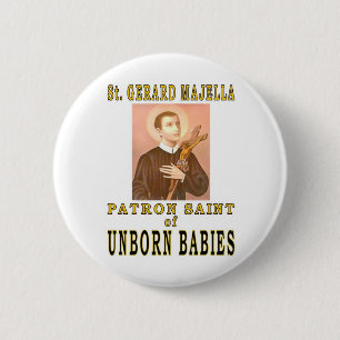 ST. GERARD MAJELLA 6 CM ROUND BADGE