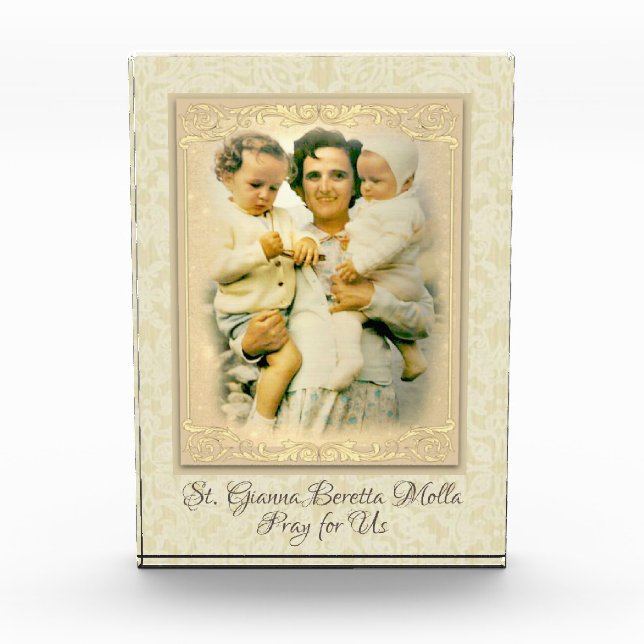 St. Gianna Beretta Molla Catholic Mother Photo Block (Front)