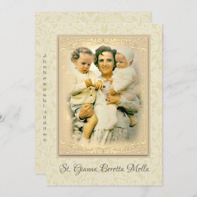 St. Gianna Beretta Molla Catholic Mother Prayer Invitation (Front/Back)