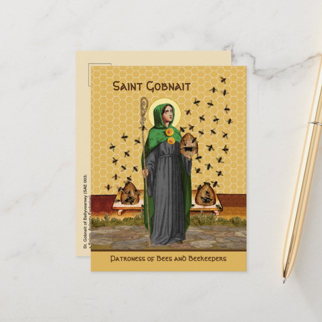 St. Gobnait of Ballyvourney (SAE 003) Postcard (Front/Back In Situ)