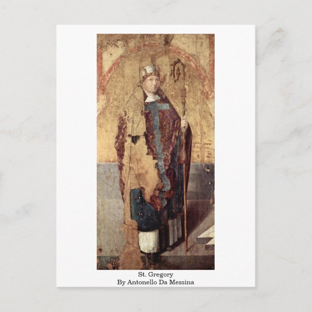 St. Gregory By Antonello Da Messina Postcard (Front)