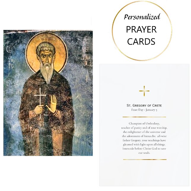 St. Gregory of Crete Orthodox Prayer Card (Creator Uploaded)