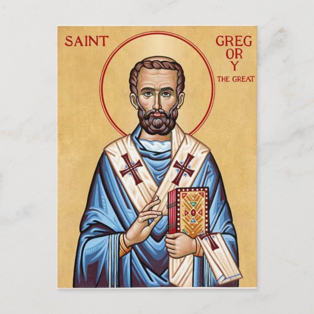 St. Gregory the Great, Pope of Rome Orthodox Icon  Postcard (Front)