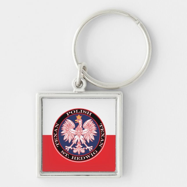 St. Hedwig Round Polish Texan Key Ring (Front)