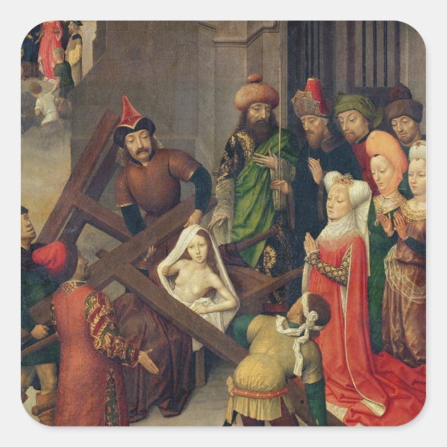 St. Helena and the Miracle of the True Cross Square Sticker (Front)