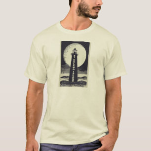 St. Helena Island Michigan Lighthouse Moon T-Shirt