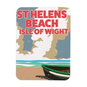 St helens beach isle of wight travel poster magnet