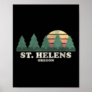 St. Helens Or Vintage Throwback Tee Retro 70s Desi Poster