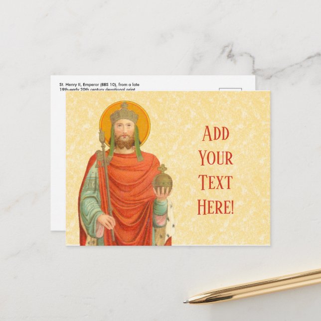 St. Henry II, Emperor (BBS 10) Postcard (Front/Back In Situ)