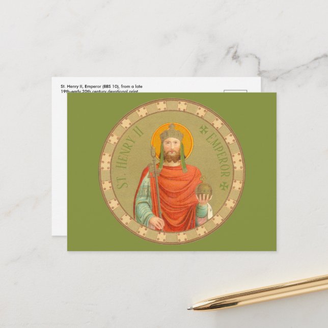 St. Henry II, Emperor (BBS 10) Postcard (Front/Back In Situ)