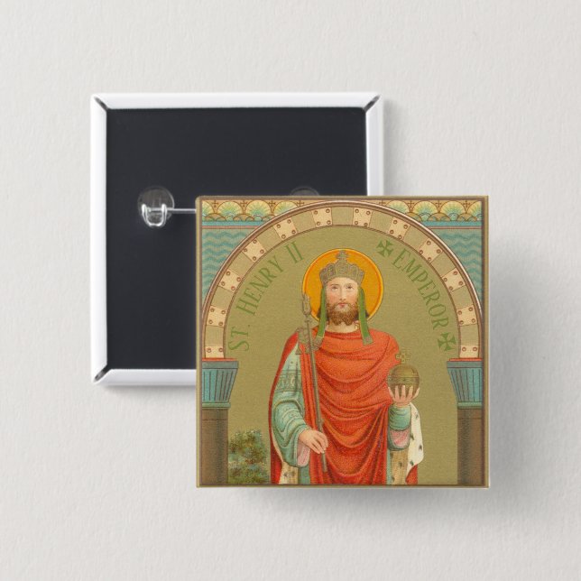 St. Henry II, Emperor (BBS 10) Square 15 Cm Square Badge (Front & Back)