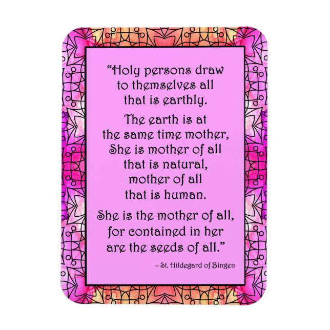 St. Hildegard of Bingen Quote Magnet (Vertical)