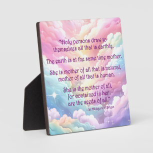 St Hildegard of Bingen Quote Plaque w/Easel