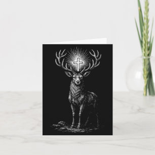 St. Hubert Hubertus Patron Saint Of Hunters Stag C Card