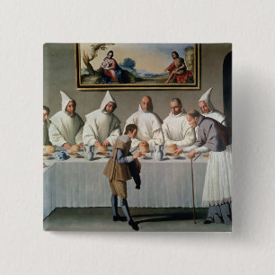 St. Hugh of Cluny (1024-1109) in the Refectory of 15 Cm Square Badge