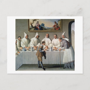 St. Hugh of Cluny (1024-1109) in the Refectory of Postcard