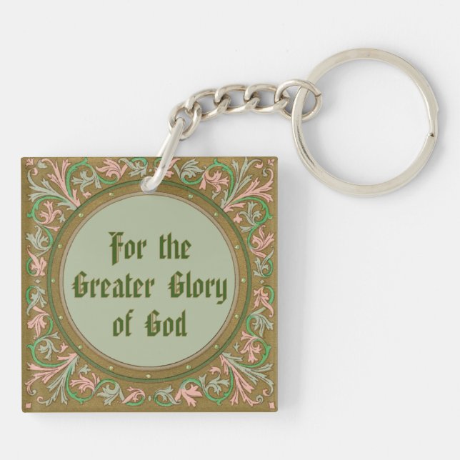 St. Ignatius Loyola (BK 050; Motto in English) Key Ring (Back)