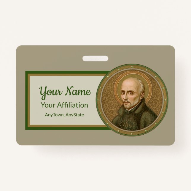 St. Ignatius Loyola (BK 050) (Style 2) ID Badge (Front)
