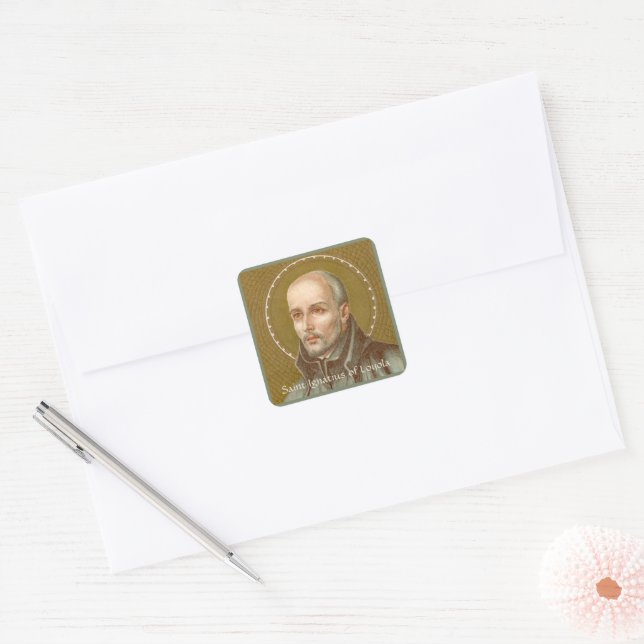 St. Ignatius Loyola (JM 27; Detail) Square Sticker (Envelope)