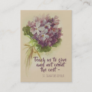 St. Ignatius Loyola Quote with Flowers Holy Card