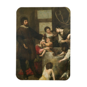 St. Isidore saves a child that had fallen in a wel Magnet