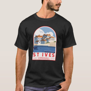 St Ives Cornwall England Retro Travel Art Vintage  T-Shirt