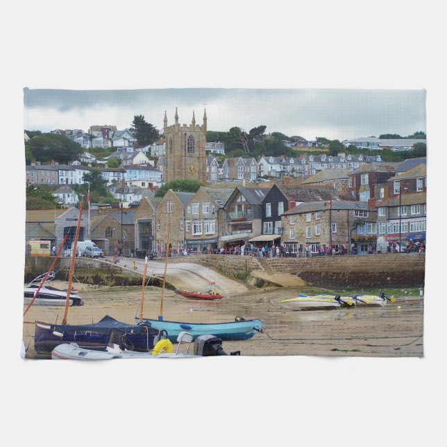 St Ives Cornwall England Tea Towel (Horizontal)