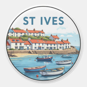 St. Ives Cornwall England Travel Classic Round Sticker
