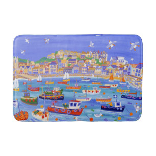 St Ives Harbour Bath mat by John Dyer