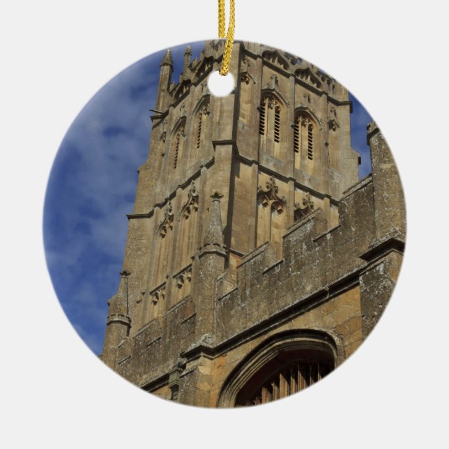 St. James Church Tower, Chipping Camden Ceramic Tree Decoration (Front)