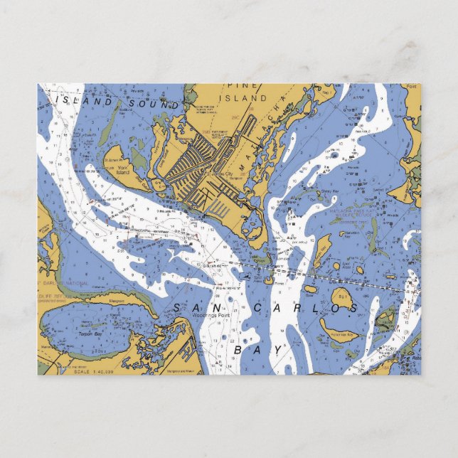 St. James City, Florida Nautical Chart Postcard (Front)