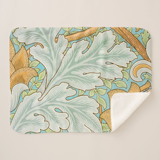 St James Pattern (by William Morris) Sherpa Blanket (Front (Horizontal))