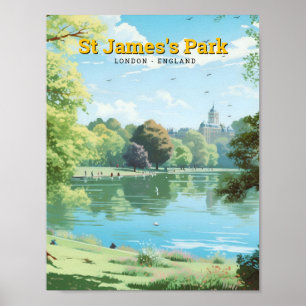 St James's Park London England Art Vintage Travel Poster