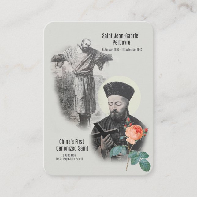 St. Jean-Gabriel Perboyre Catholic Prayer Place Card (Front)