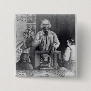 St. Jean-Marie Vianney  preaching, 19th century 15 Cm Square Badge