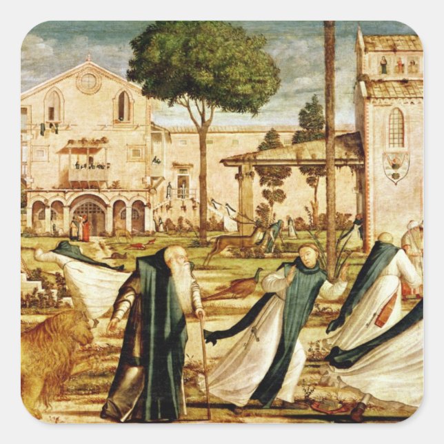 St. Jerome and Lion in the Monastery, 1501-09 Square Sticker (Front)
