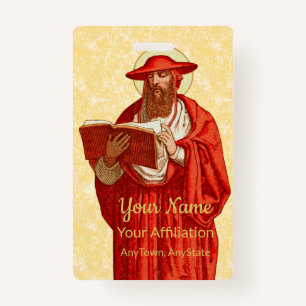 St. Jerome as Cardinal with Book (P 004) ID Badge
