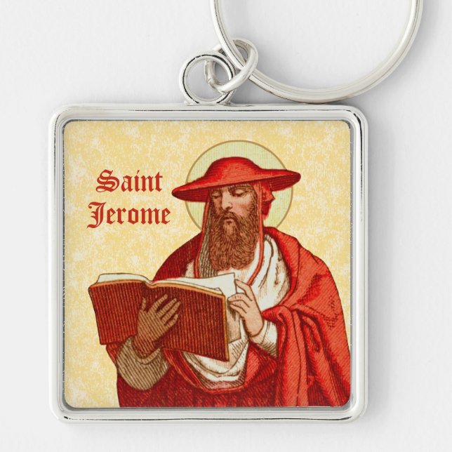 St. Jerome as Cardinal with Book (P 004) Key Ring (Front)